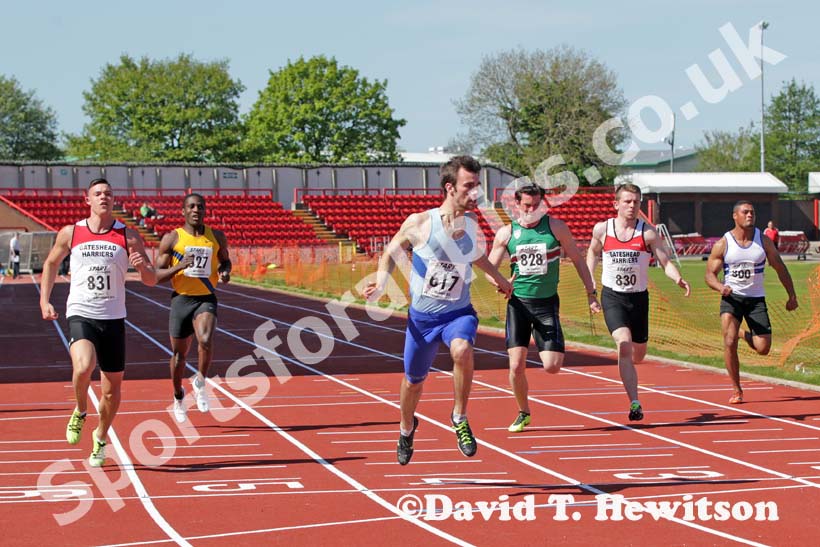 Jack Crosby (Middlesbrough Mandale) wins the 100 metres at the North Eastern Champs, Gateshead.